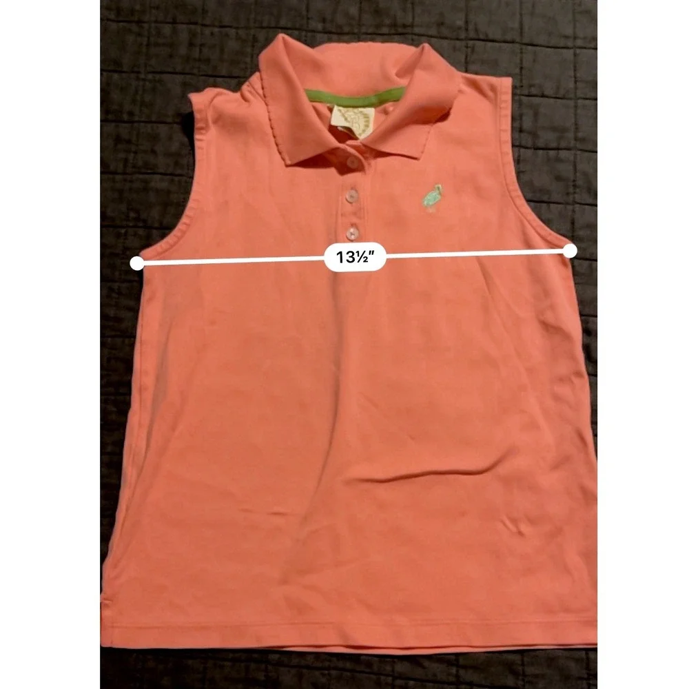 The Beaufort Bonnet Company Girls Pink Pima Cotton Sleeveless Polo Shirt Size 10